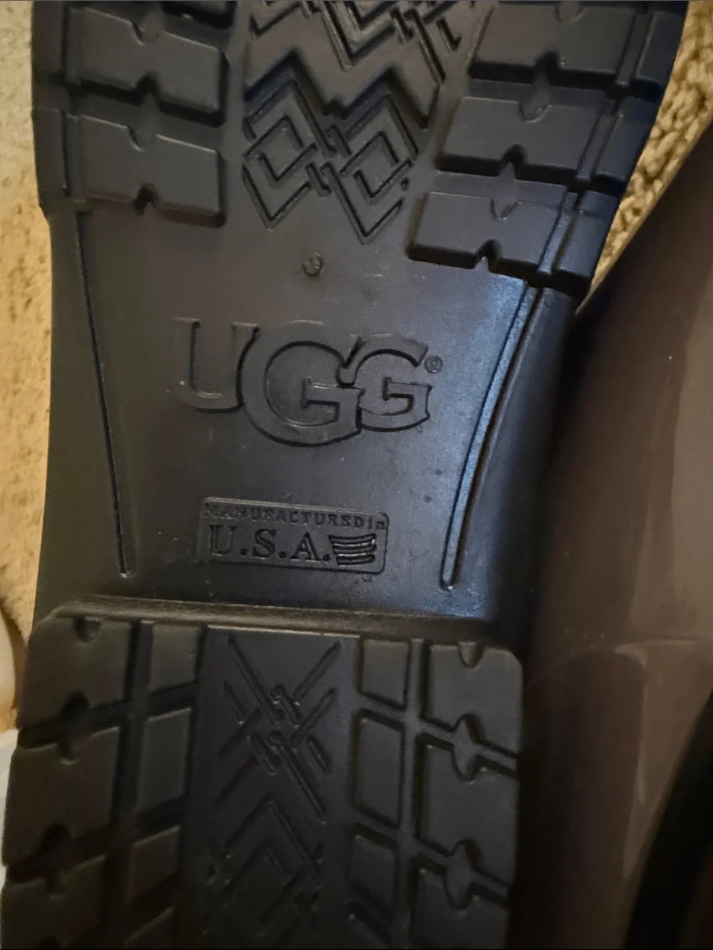 UGG Glossy Mid-Calf Rain Boot in Taupe Gray